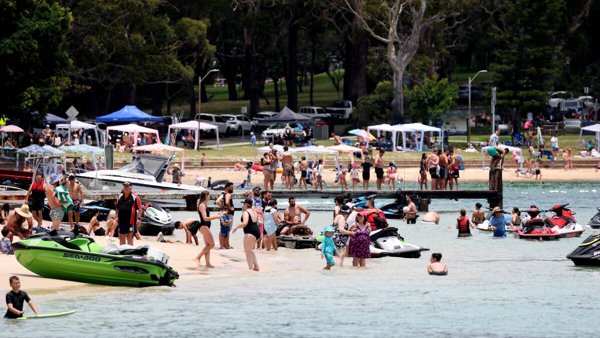 Holidaymakers flocked to Port Stephens beaches this summer season. Picture by Peter Lorimer
