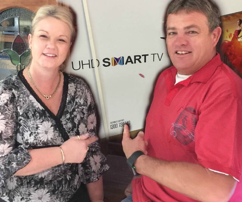 TUNING IN: Mandy and Mark Crisp, of Glen Innes, can't wait to plug in their new TV which they won at the 2016 Port Stephens Business Awards presentation night.