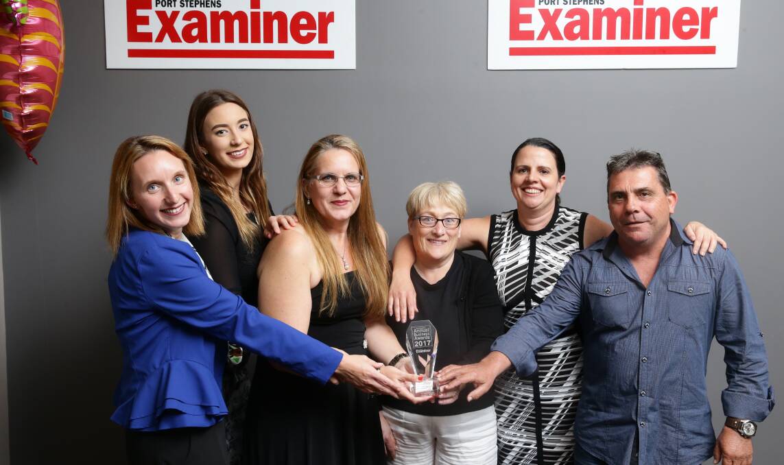 Legal Services: Sawers & Levonpera – Raymond Terrace;  from left, Kelly Field, Karlee Bell, Kylie Anderson, Shaun Phipps, Emma Cooper and Stephen Anderson.  
