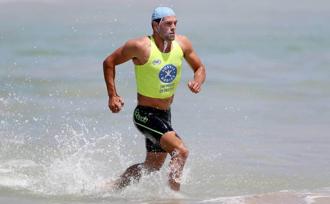 WINNER: Manly's Kendrick Louis claimed the ironman final and run swim run event at Fingal Bay on the weekend. Picture: Shane Myers 