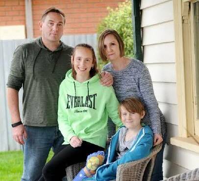 FAMILY TIES: Adrian, Ashlyn, 15, Tanya, and Caleb, 12, have the community rallying behind them after Caleb underwent open heart surgery. Picture: Samantha Camarri
