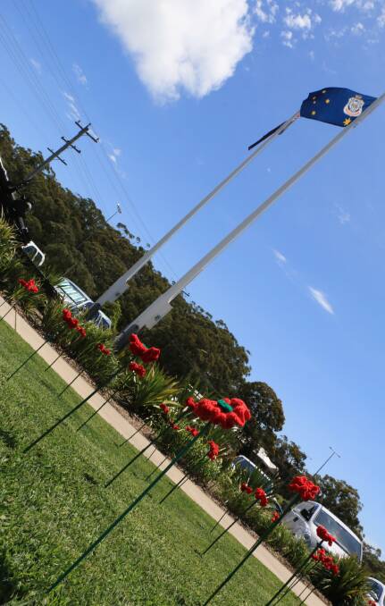 DISPLAY: The poppies were located out the front of Wests Nelson Bay Diggers.