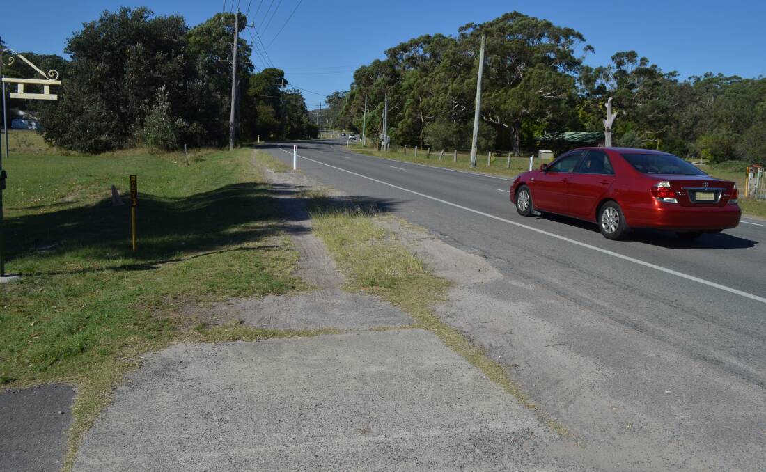 MISSING LINK: Adrian Lewis says residents have been waiting nearly a decade for the bike path from One Mile/ Boat Harbour to Anna Bay to be finished.