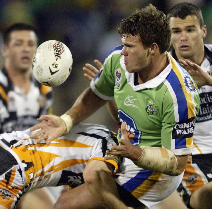 TAKING THE LEAD: Terry Martin pictured playing for the Canberra Raiders in 2003.