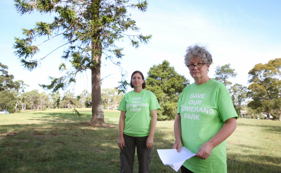 LOVE IT OR LOSE IT: Jillian Lye,  pictured right with Jennifer Burto, left, is urging people to protect Boomerang Park before it's too late.