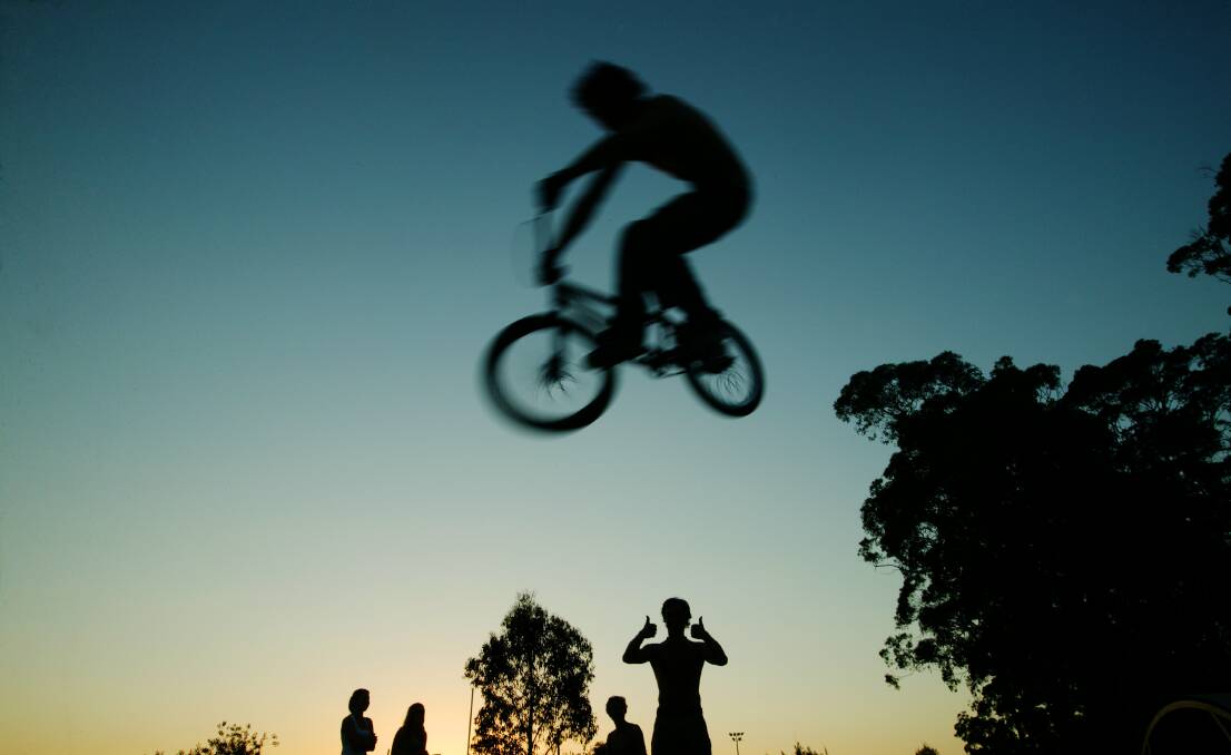 AERIAL MANOEUVRES: The mayor of Port Stephens, Cr Bruce MacKenzie, has vowed to fight on and build a BMX track at Salt Ash. Picture: Fairfax