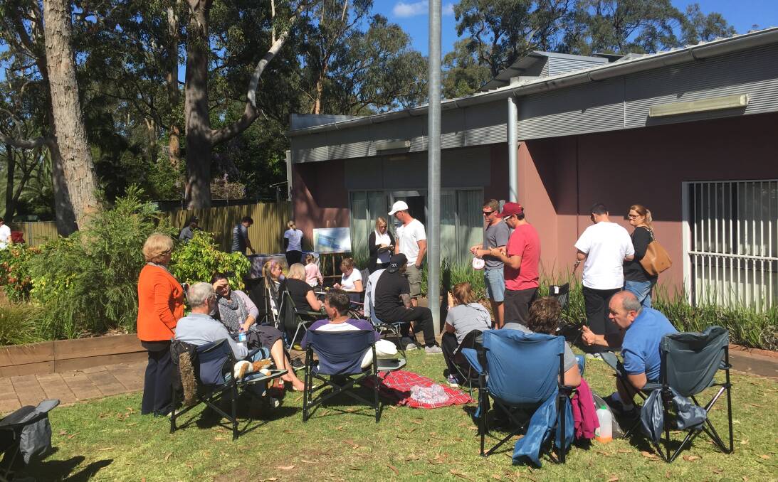 WAITING IT OUT: Buyers camped out for up to four days to secure one of the 31 lots available in the first stage of the McCloy Group's 'Bower' development at Medowie. When complete there will be 350 home sites across 57 hectares. 