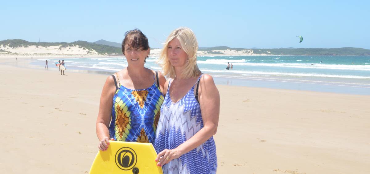 RESCUE SCENE: Lynda Thompson and Sue Dean helped rescue a father and daughter caught in a rip near Middle Rock on One Mile Beach. Picture: Sam Norris