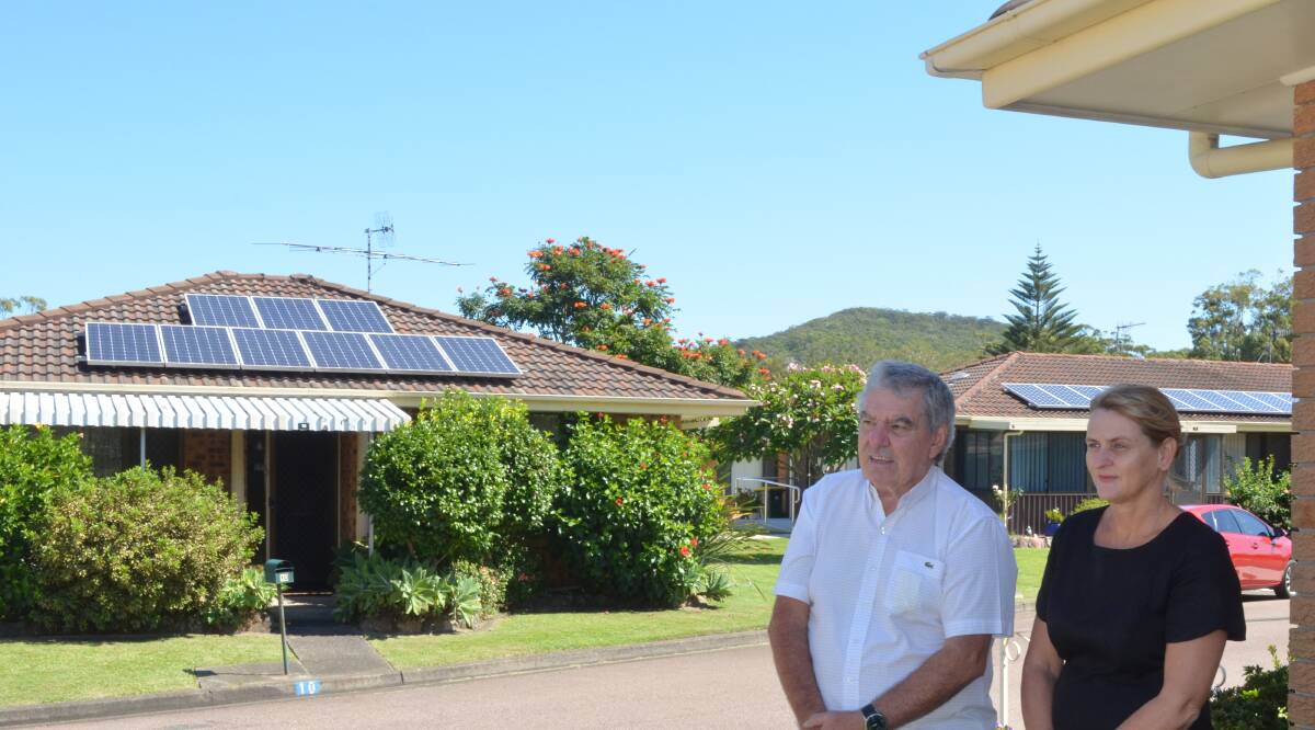 HOT TOPIC: Port Stephens Veterans and Citizens Aged Care chairman Gerry Mohan and general manager Sheree Gemmell talk solar and supply continuity. Picture: Sam Norris
