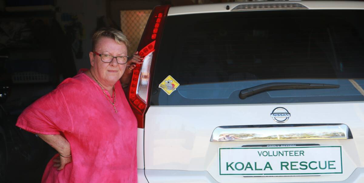 PERSONAL USE: Port Stephens Koalas joey care coordinator Sue Swain not only gives her time to koala rescue but her own 4WD too. Soon, these dedicated volunteers will get a dedicated 4WD. Picture: Sam Norris