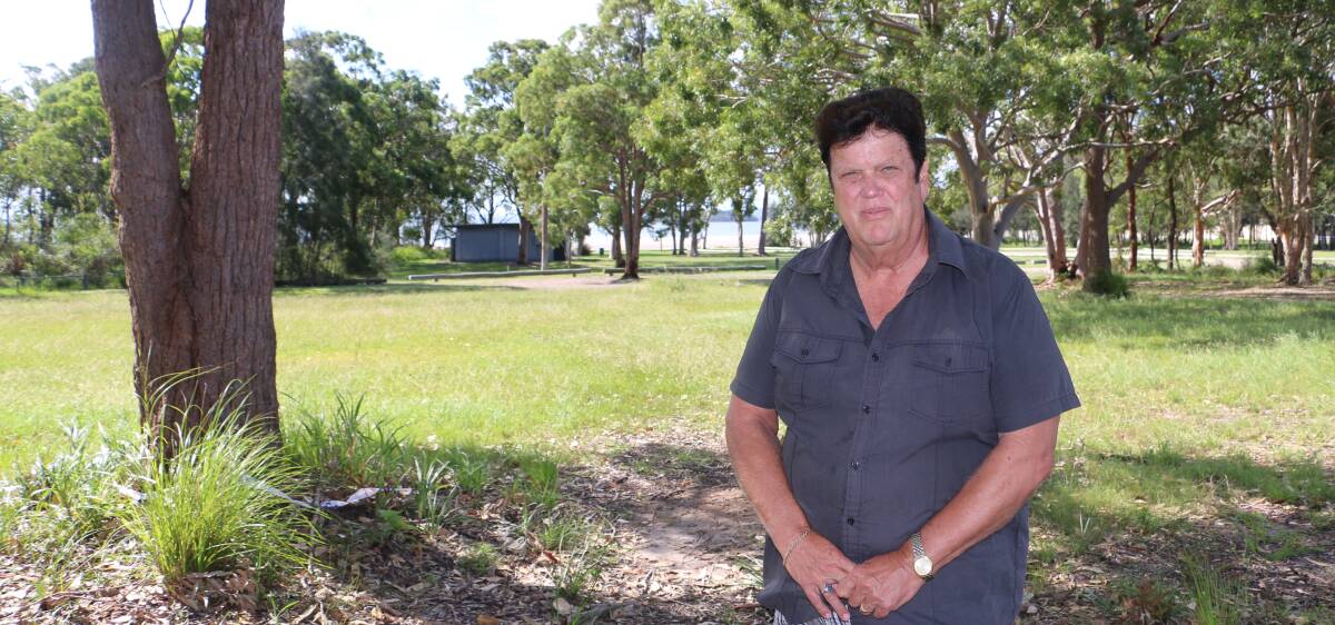 OPPOSED: Mallabula resident Paddy Twohill stands in opposition to 12 units proposed on Tanillba Road. It's been an official picnic site. Picture: Ellie-Marie Watts 