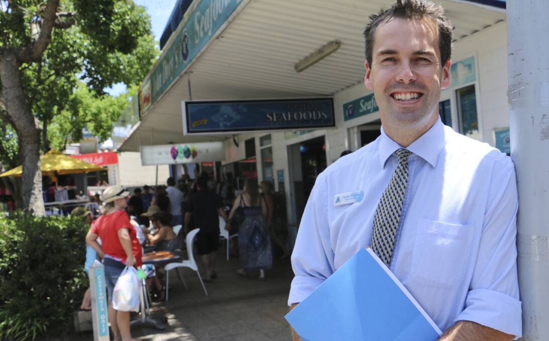 NEW DIRECTION: Newly elected business association president Ryan Palmer is also manager of the Greater Building Society’s Nelson Bay and Salamander Bay branches. Picture: Charles Elias 