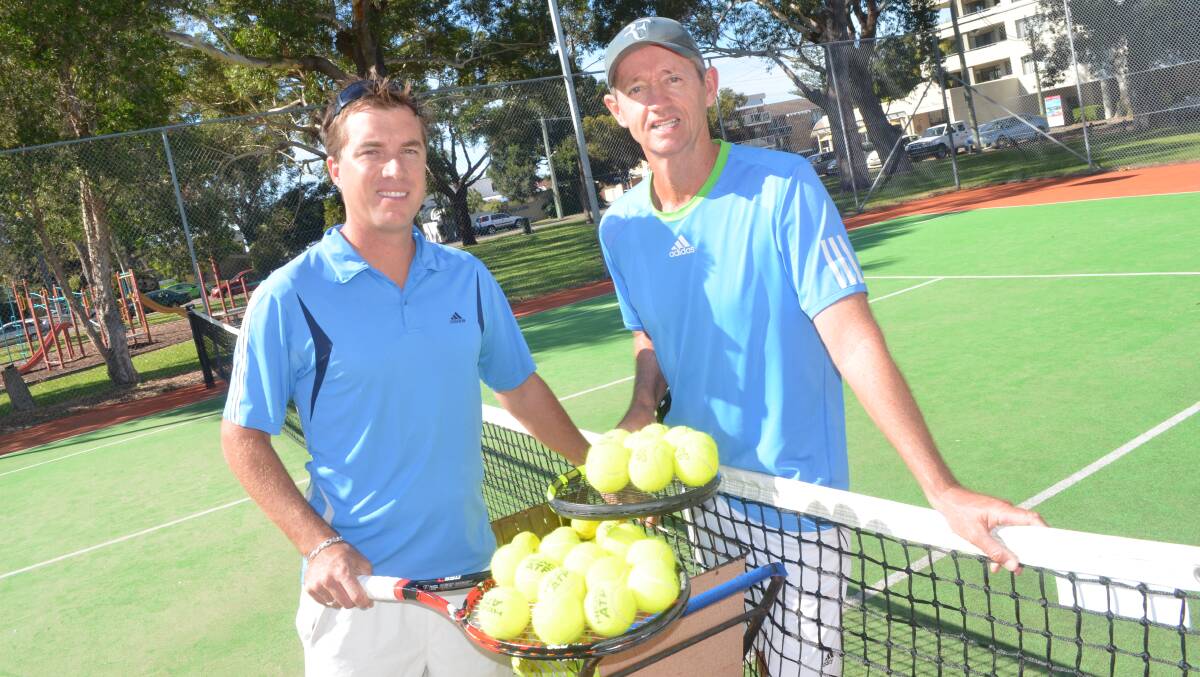 ACE COACHES: International tennis coach James Bellette has moved to Port Stephens to work with ex-Davis Cup player Peter Doohan. Picture: Sam Norris  