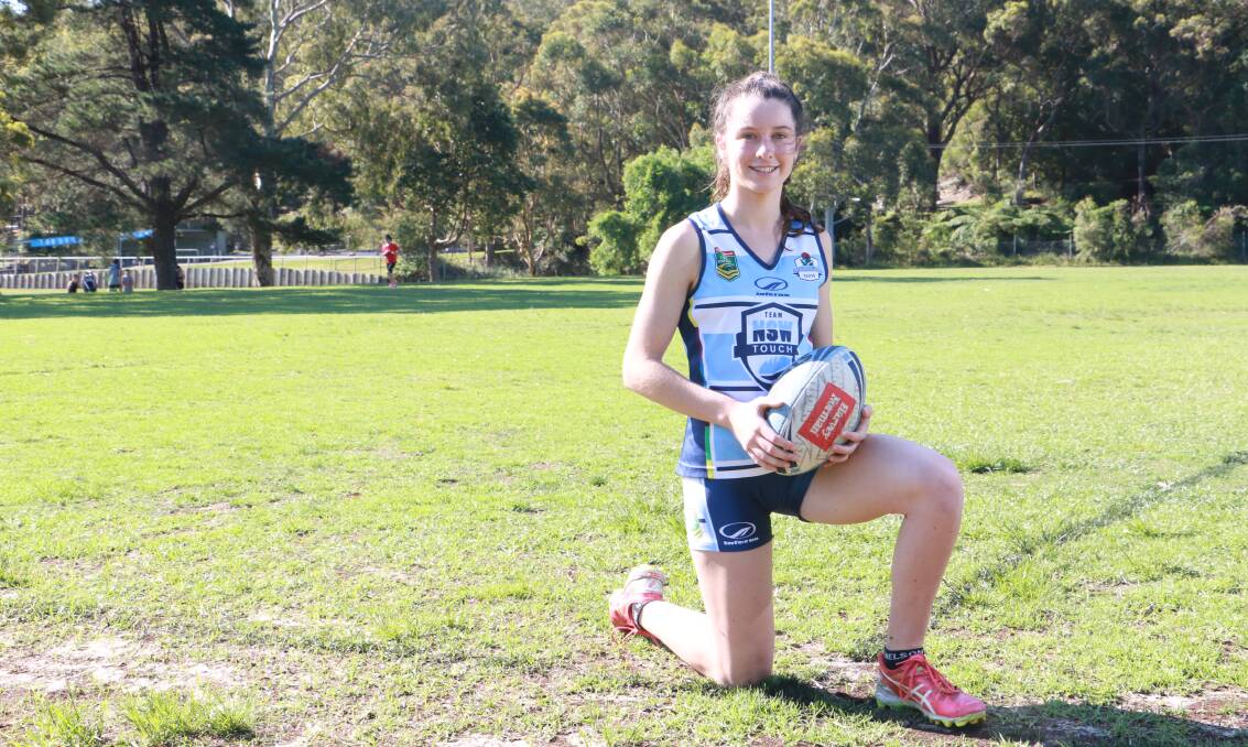 POISED AND READY: Amy Dufour, 17, will swap blue for green and gold in January. Picture: Sam Norris