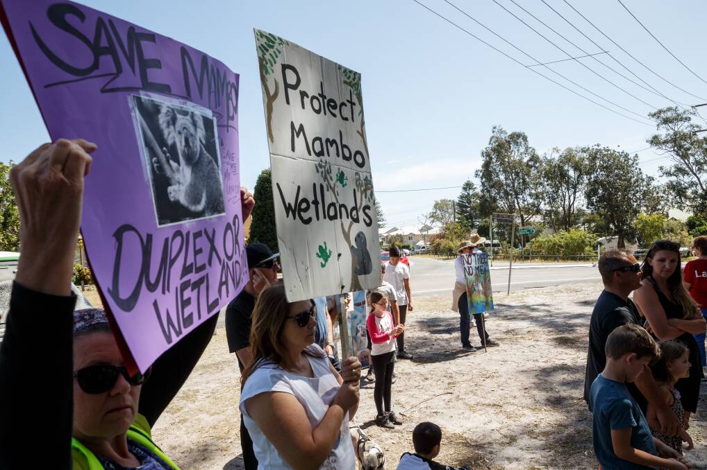 ON THE LINE: Protesters outside the six hectares of koala habitat sold at auction last year. Cherylle Stone writes it's "time to act". Picture: Max Mason-Hubers