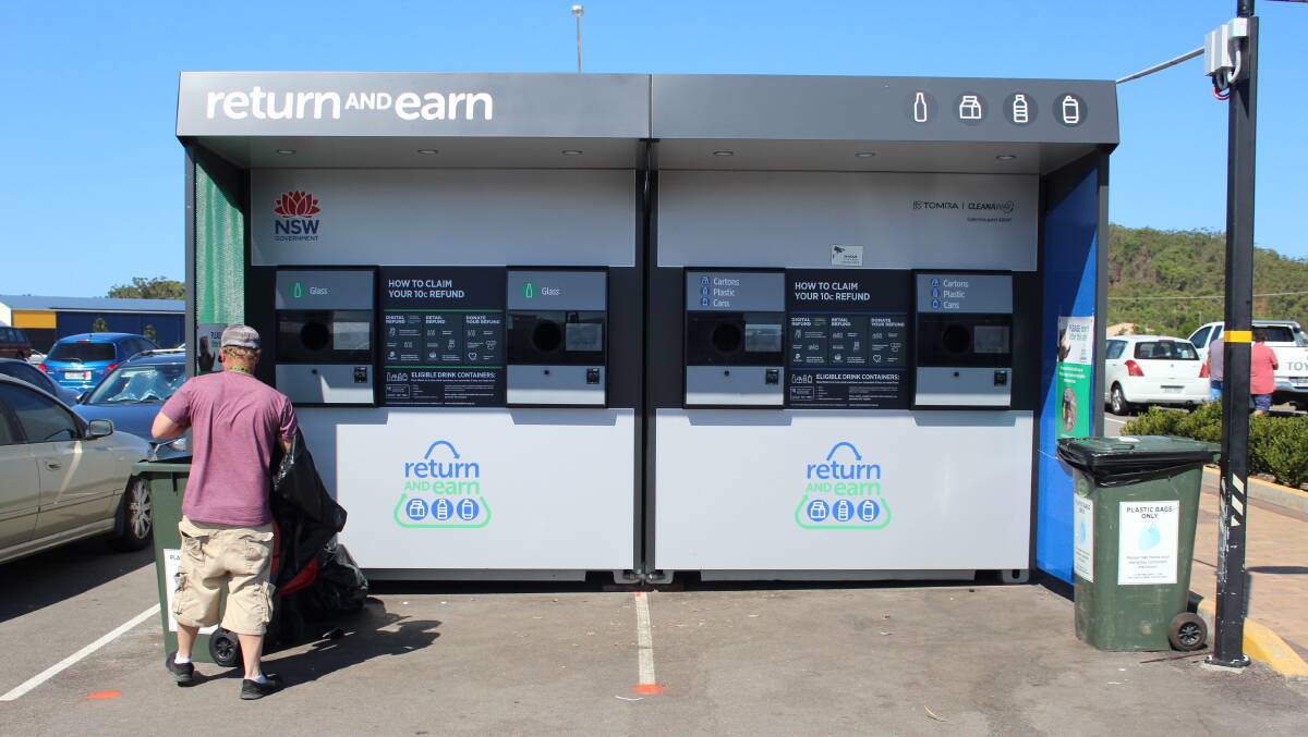 PROGRESS: A third reverse vending machine is expected to come online this weekend in Port Stephens, like this one at Salamander Bay.