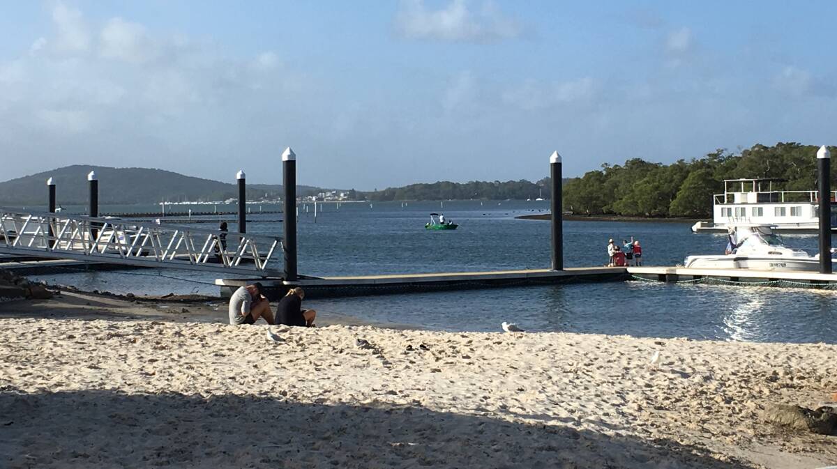 TIDAL POOL: What the pontoon-ringed pool looked like after a $1.3 million upgrade to boating facilities at Lemon Tree Passage. Picture: Supplied