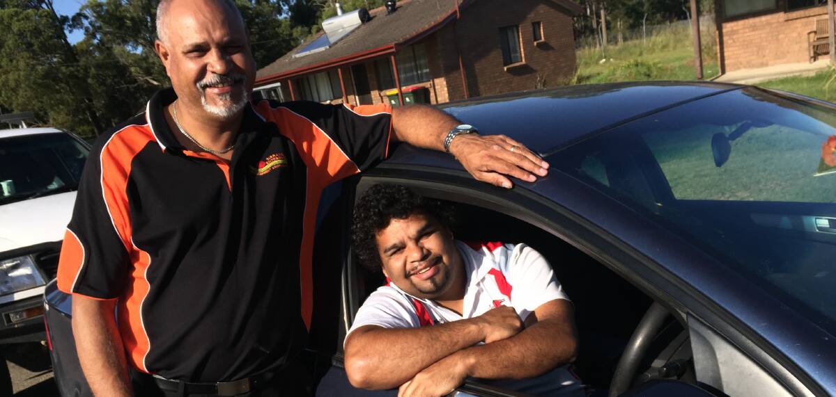 TUITION: Birrang driving instructor Brett Naden will help Karuah residents like Darren Weatherall get on the road. Picture: Sam Norris