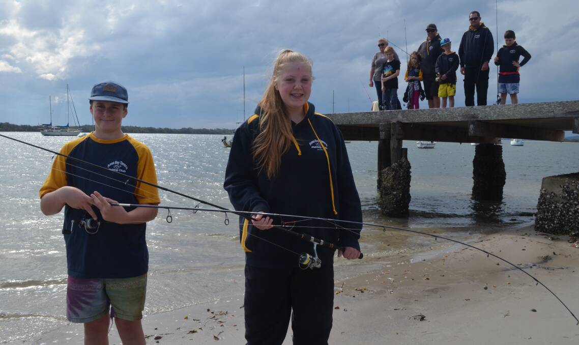 FAMILY FRIENDLY: Cobi Saunders, 12, of Anna Bay and Niki Krutsky, 14, Canberra, prepare to cast off.