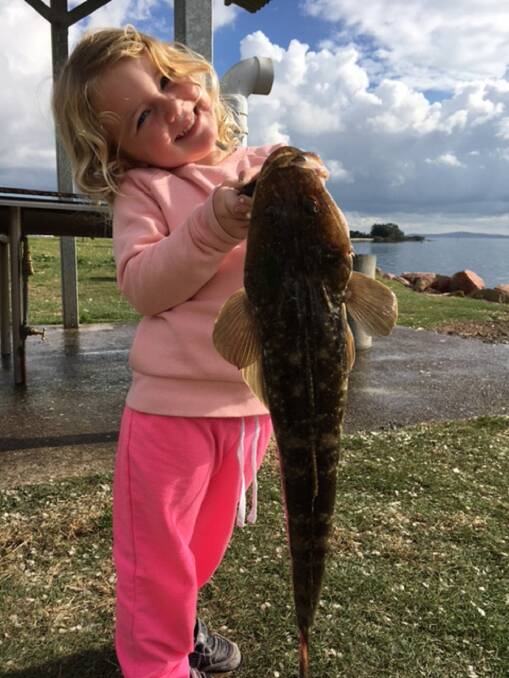 PINK POWER: Three-year-old champion Emillie Weaver will not forget her first flathead.