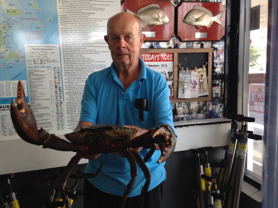 TOO RIGHT: Jim Longson reckons you can't go crabbing without a whip and a chair.