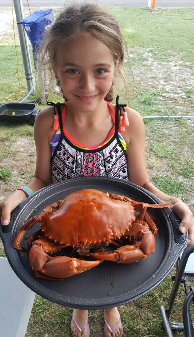 WINNING: Natasha Haritos must have won the battle - the mighty mud crab is cooked.
