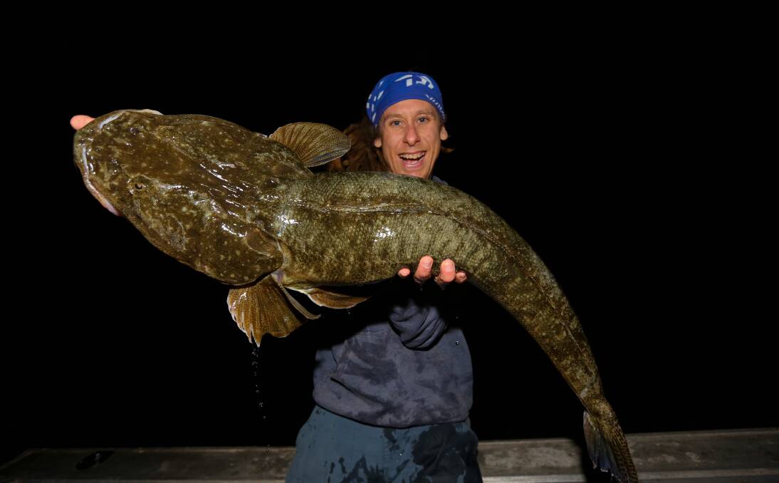 HOLD ON: Champ Paul Lennon with his monster flathead.