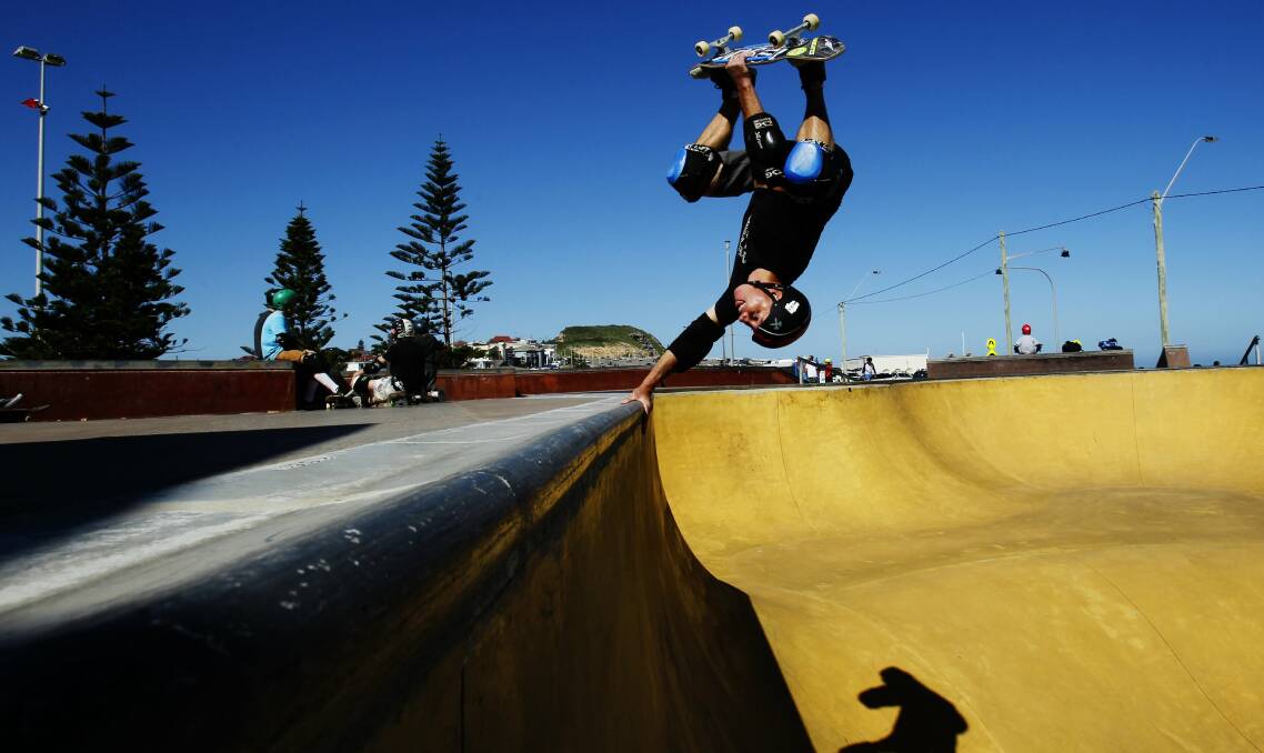 Outstanding: Newcastle's first professional skateboarder John Bogaerts is backing an ambitious proposal to bring world-class skate facilities to south Newcastle Beach. Picture:  Max Mason-Hubers.