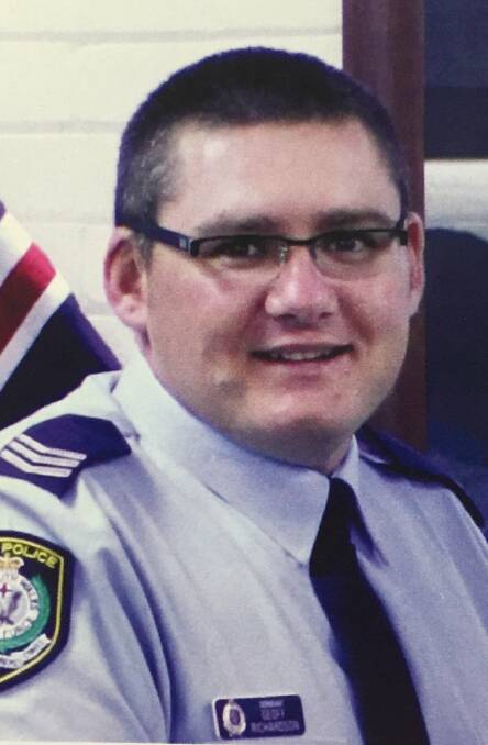 Sergeant Geoffrey Richardson, who was killed on his way to a police pursuit in March, was remembered during services.