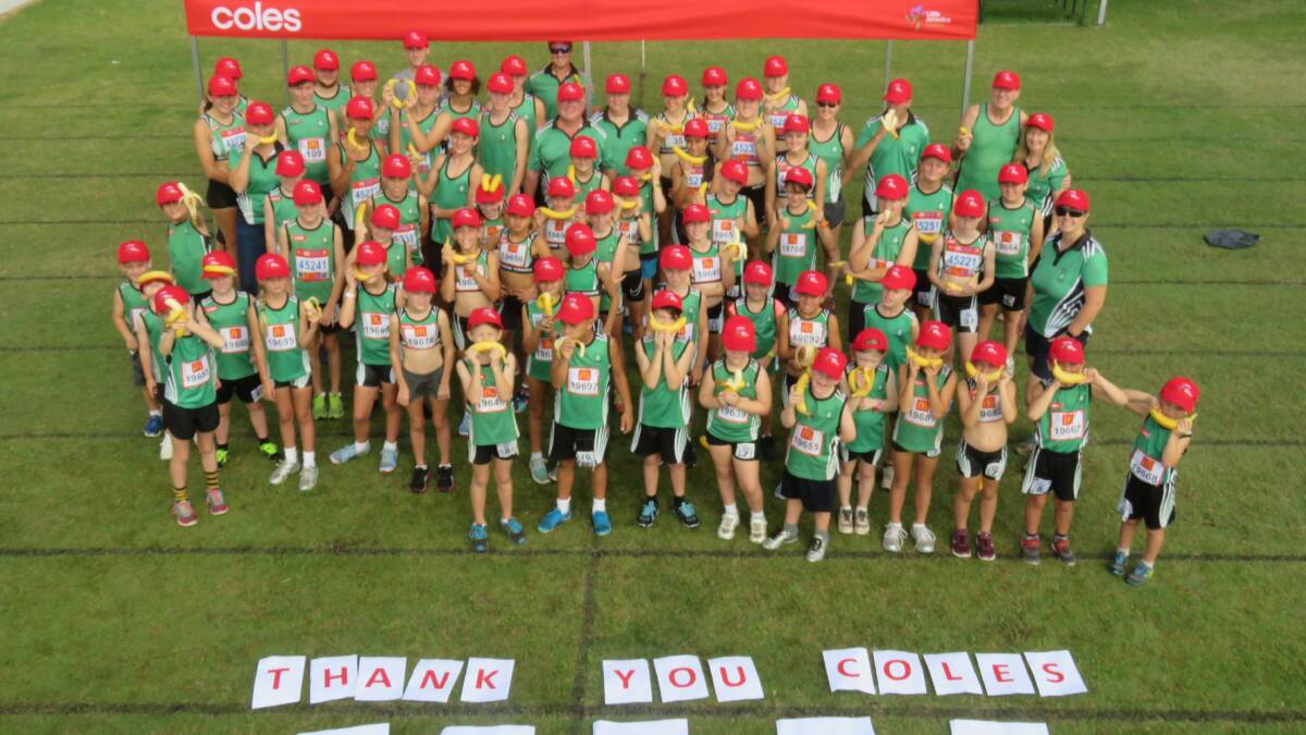 GOING BANANAS: A sponsorship from Coles ensures little athletes from the Terrace club are nourished by providing them with bananas at each meet.