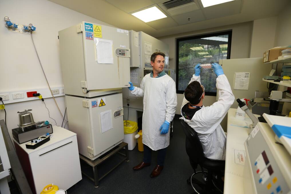 HUNT: Hunter Medical Research Institute researcher Dr Nathan Bartlett is part of a team granted $6.3 million for their trials. Picture: Jonathan Carroll