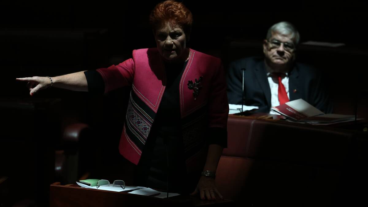 ENOUGH: One Nation senator Brian Burston, pictured with party leader Pauline Hanson, said he would consider withdrawing support for the government until the red zone residents were given means to move.