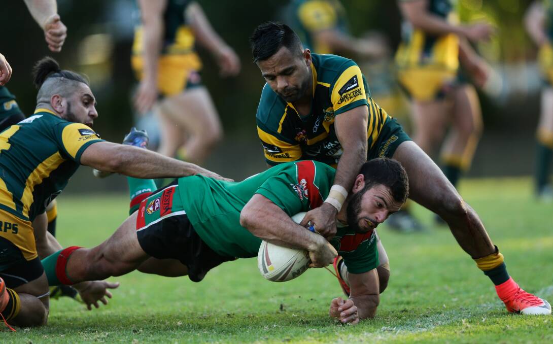 CEDARS: World Cup-bound James Elias scoring a try for Western Suburbs last month. Picture: Jonathan Carroll