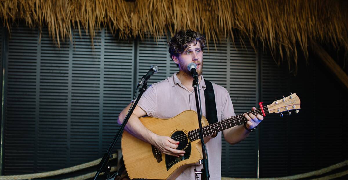 ACOUSTIC: Young musician Howard Shearman will be playing at D'Albora Marina on Sunday, January 22. He will cover artists from Lorde to Justin Bieber. Picture: supplied.