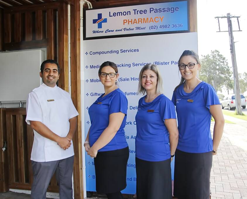 CARE: Owner and pharmacist Fady, Krystal, Kelli and Tameka from Lemon Tree Passage Pharmacy.