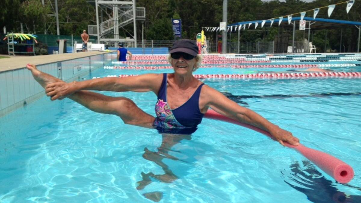 Fighting fit: Erika Mundt attributes her impressive flexibility and fitness to her regular work-outs at Tomaree Aquatic Centre.