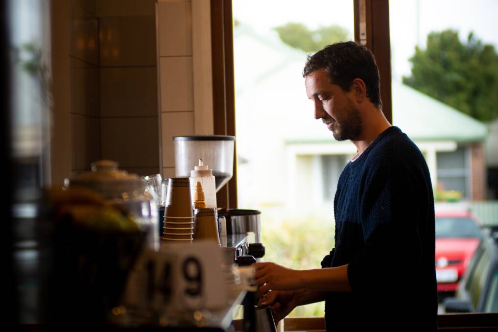 Competitive: Andy Scurry of Ground Up Espresso in Carrington. Picture: Simon McCarthy
