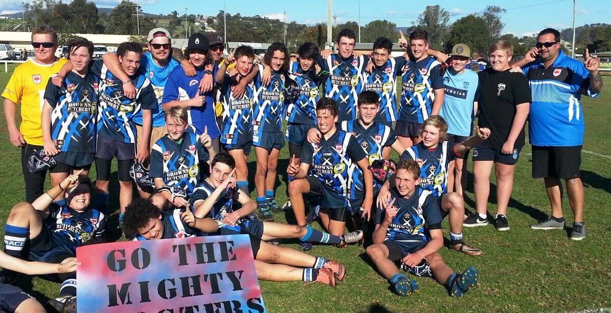 GRINNERS: The Raymond Terrace Roosters defeat Aberdeen in the under-14, division two Hunter Valley Combined Competition on Saturday. Picture: Supplied