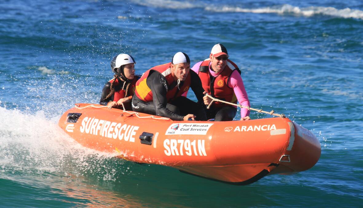 FLAT OUT: The Newcastle inflatable rescue boat team will be one of 22 that will compete in round three of the NSW IRB Premiership, to be held at Birubi Beach on June 4 and 5. Picture: Richard Black