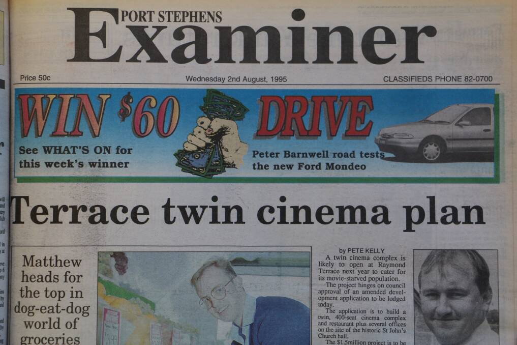 The front page of the Port Stephens Examiner published on Wednesday, August 2, 1996. Pictures: Ellie-Marie Watts