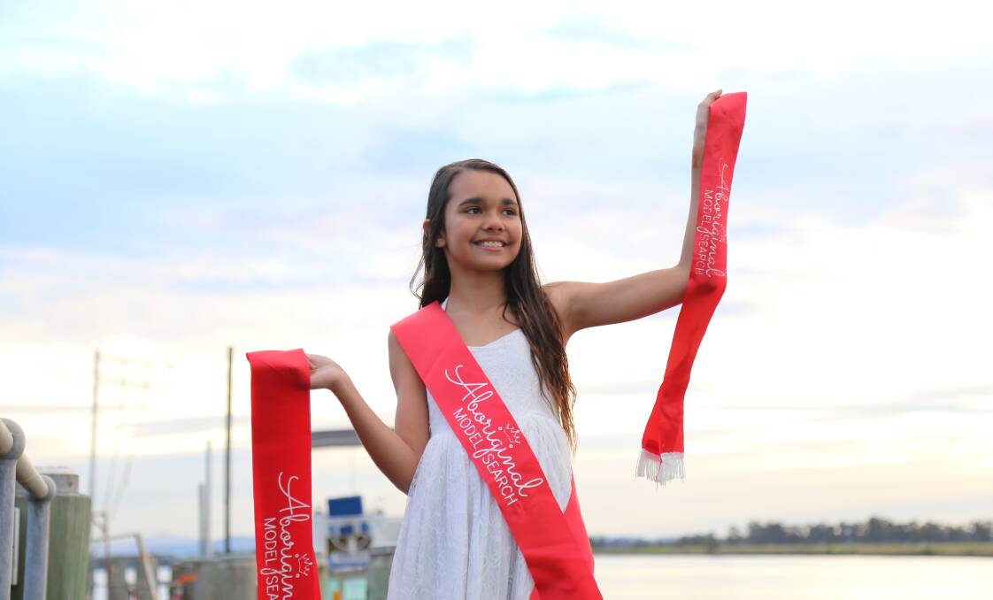 Mia Page, 10, from Raymond Terrace is in the Aboriginal Model Search national final, which will be held in January. Picture: Ellie-Marie Watts