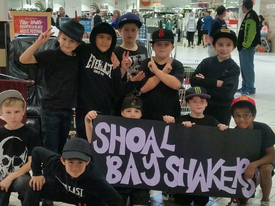 The Shoal Bay Shakers, performance students from Shoal Bay Public School, in the 2016 festival. Shoal Bay students will perform on the Stockton Street stage (opposite the Post Office) on Saturday and Sunday.
