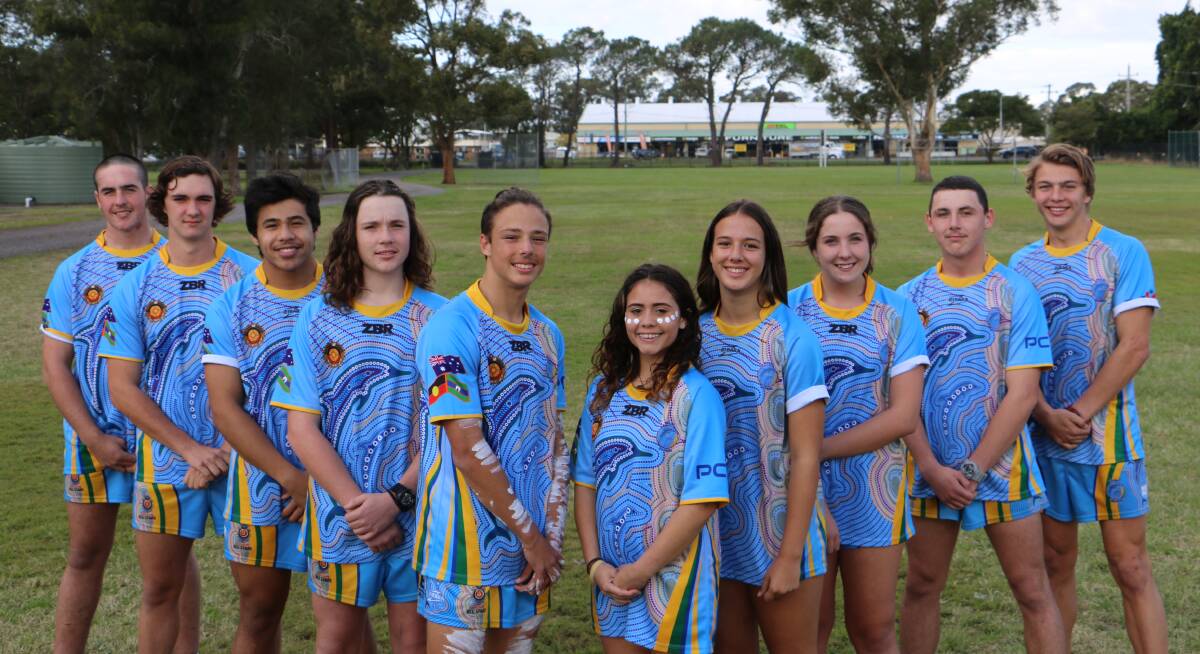 READY: Hunter River High School students, from left, Zac Jones, 15, Joel Sheals, 16, William Watters, 16, Caine O'Neill, 15, Kane Chester, 16, Brodie Pritchell, 15, Bree Chester, 15, Reanna Betwell, 16, Lockie O'Neill, 15, and Tom Reynolds, 16, will play in Nations of Origin. Picture: Ellie-Marie Watts