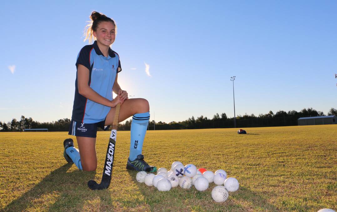 TALENTED: Grace Baxter, 13, from Soldiers Point, has been selected to play for the NSW Lions in the under-13 Australian hockey carnival in Perth starting next month. Picture: Ellie-Marie Watts