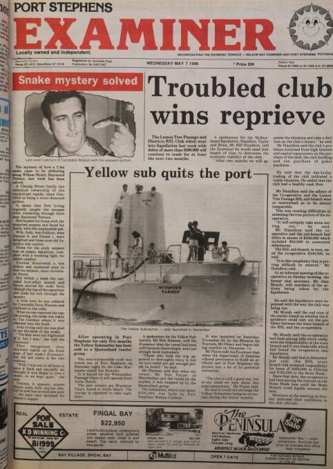 The front page of the Examiner on May 7, 1986