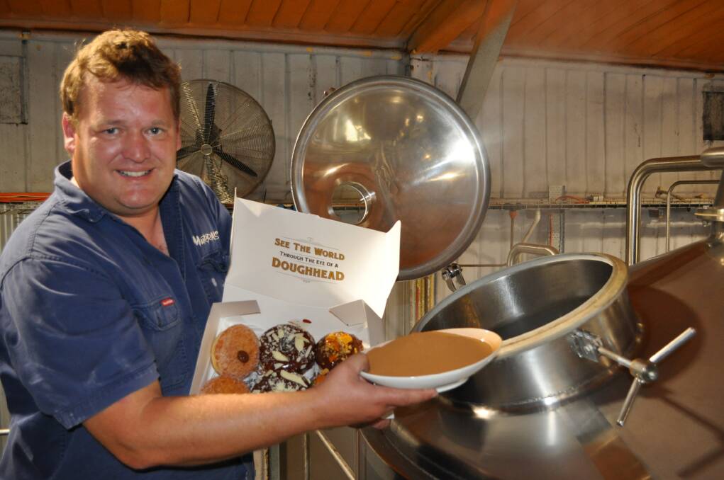 Brewer Alex Tucker in the Murray's 'lab' concocting the chocolate donut beer.