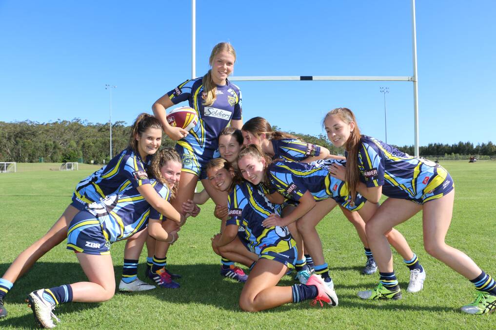 Some of the under-16 Nelson Bay tackle nines team. Their first game of tackle rugby league will be on November 11. 