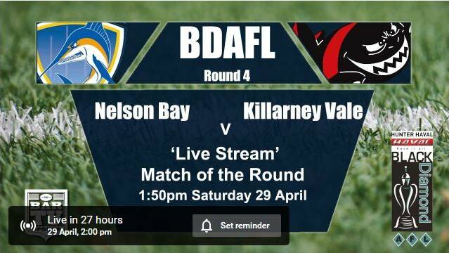 Black Diamond AFL: Nelson Bay vs Killarney Vale | stream
