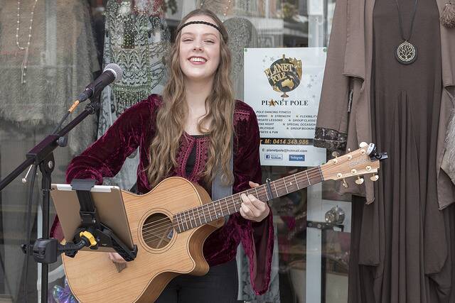 TALENTED: Sophia Chesworth was runner up in the intermediate category of the festival's busking competition. Picture: Henk Tobbe