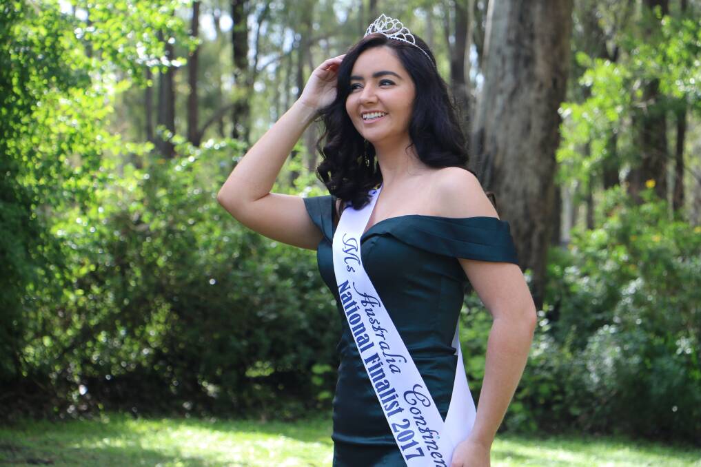 ON TOP OF THE WORLD: Model Jasmine Farlow, at her home in Seaham, took out the Miss Australia Continents title in 2016. She is eyeing the Ms title this year. Picture: Ellie-Marie Watts